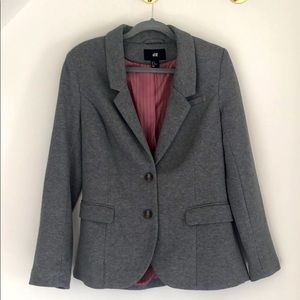 H&M Grey Heather blazer with elbow patches (12)
